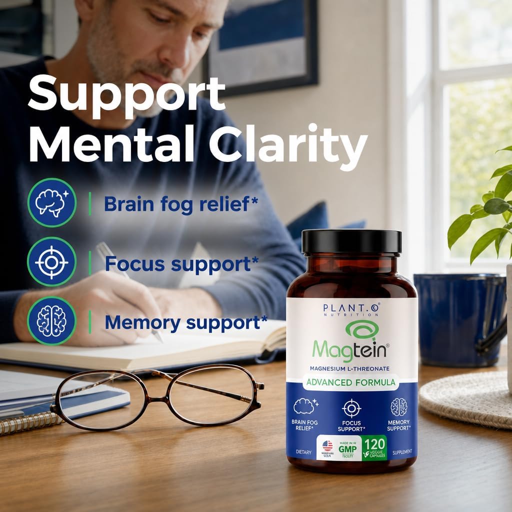 Magnesium L-Threonate Capsules - Brain & Sleep Support - 144mg Elemental Magnesium per Serving - High Absorption Cognitive & Memory Support - 120 Capsules