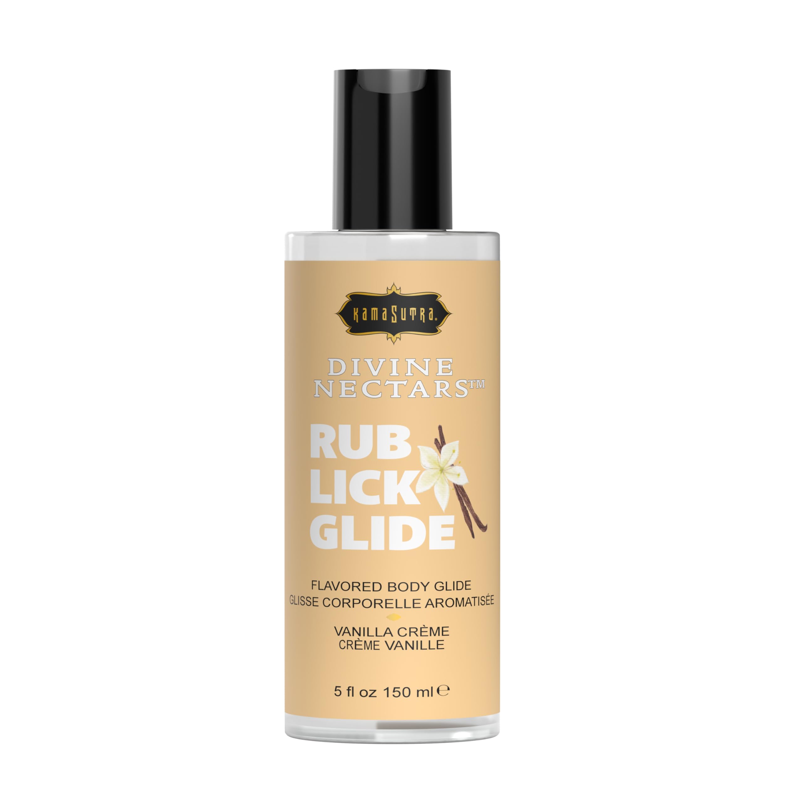 KAMA SUTRA Divine Nectars Vanilla Creme 5 fl oz - Flavored 3-in-1 Use: Oral, Massage, Water Based for Couples, Women, and Men. Body Topping Manufactured in USA. Ideal for Foreplay.