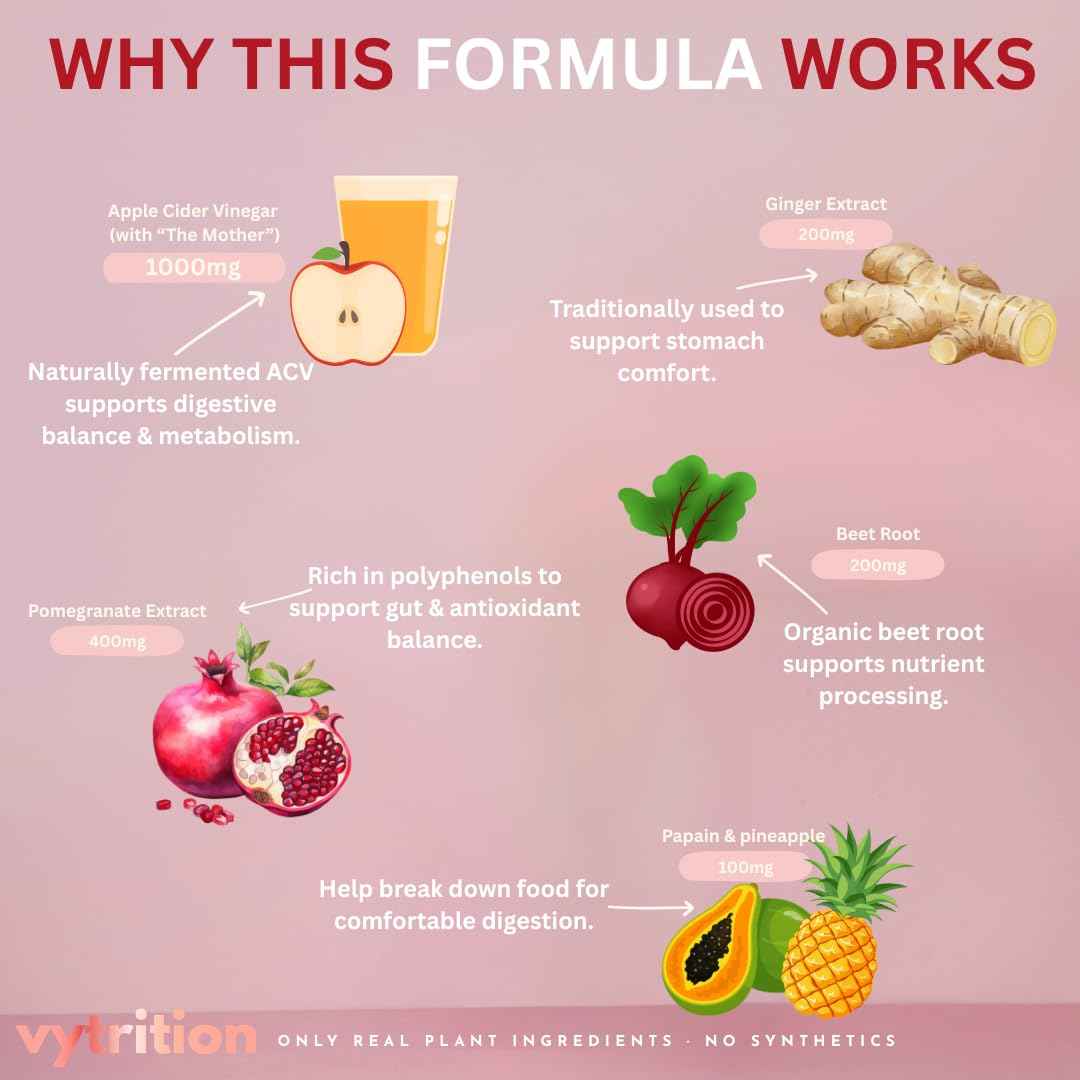 Vytrition 7-Day Trial Organic Apple Cider Vinegar Gummies Sugar Free - ACV Gummies with The Mother 1000mg - Keto Friendly - Vegan - Supports Appetite