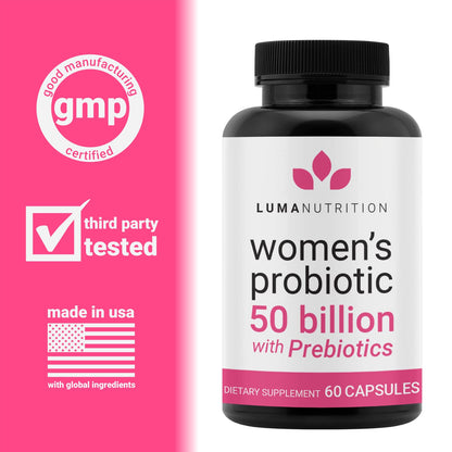 Luma Nutrition Probiotics for Women with Prebiotics - 50 Billion CFU - Formulated for Digestive