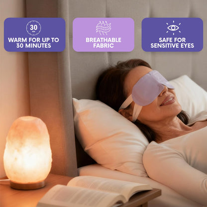 LumiDew Self Heating Steam Eye Mask – Warm Compress Eye Mask for Sleep, Dry Eye Relief & Relaxation, Unscented (16 Pack)