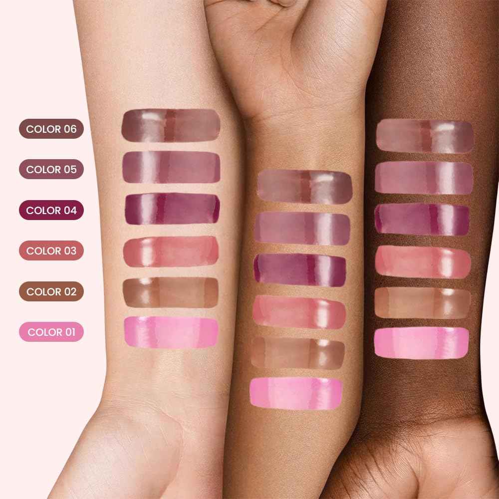 FeiCuiYun Lip Tinted Glowy Balm Hydrating Tinted Lip Serum Lip Gloss, Ultra-Hydrating Natural Vegan Lip Balm, Sheer-Tinted Shine & Hydration, Soothes & Softens Dry Lips Skincare (Light Pink)
