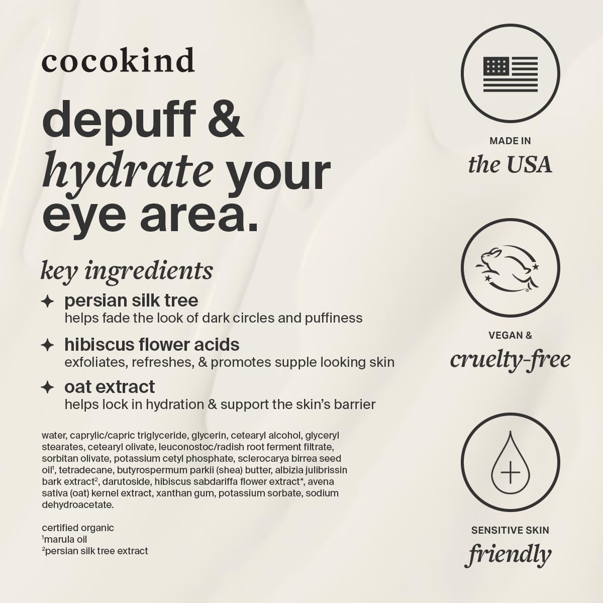 Cocokind Revitalizing Eye Cream – Hydrating & Depuffing Eye Cream with Cooling Metal Applicator for Fine Lines & Wrinkles (0.5 fl oz)