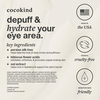 Cocokind Revitalizing Eye Cream – Hydrating & Depuffing Eye Cream with Cooling Metal Applicator for Fine Lines & Wrinkles (0.5 fl oz)