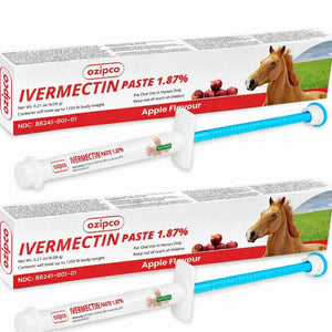 Ivermectin Horse Paste 1.87% - Apple Flavor - 6.08g Syringe for Equine Use Only Up to 1250 LB