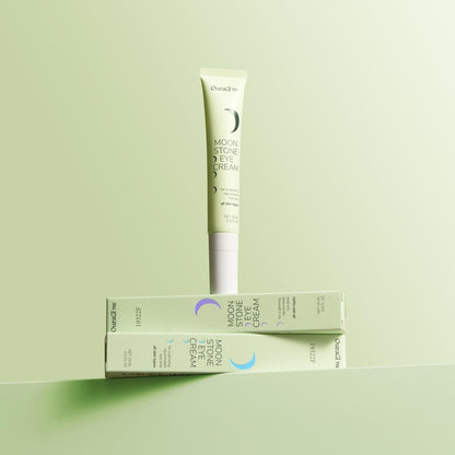 OURAGLOW Caffeine Eye Cream with Cooling Tip & Moonstone - Under Eye Cream for Dark Circles, Puffiness & Wrinkles - Retinol & Peptides (Fragrance-Free)