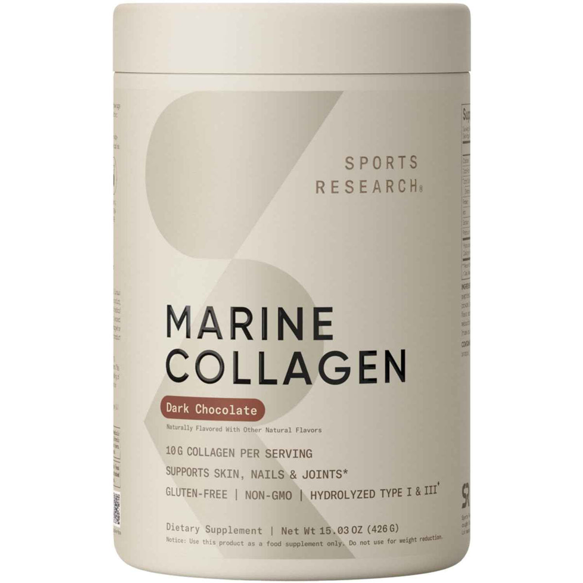 Sports Research Marine Collagen Peptides Powder - Sourced from Wild-Caught Fish, Pescatarian Friendly, Keto Certified & Non-GMO Tested - Easy to Mix in Water or Juice! (34 Servings)