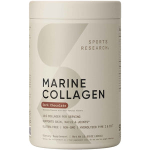 Sports Research Marine Collagen Peptides Powder - Sourced from Wild-Caught Fish, Pescatarian Friendly, Keto Certified & Non-GMO Tested - Easy to Mix in Water or Juice! (34 Servings)