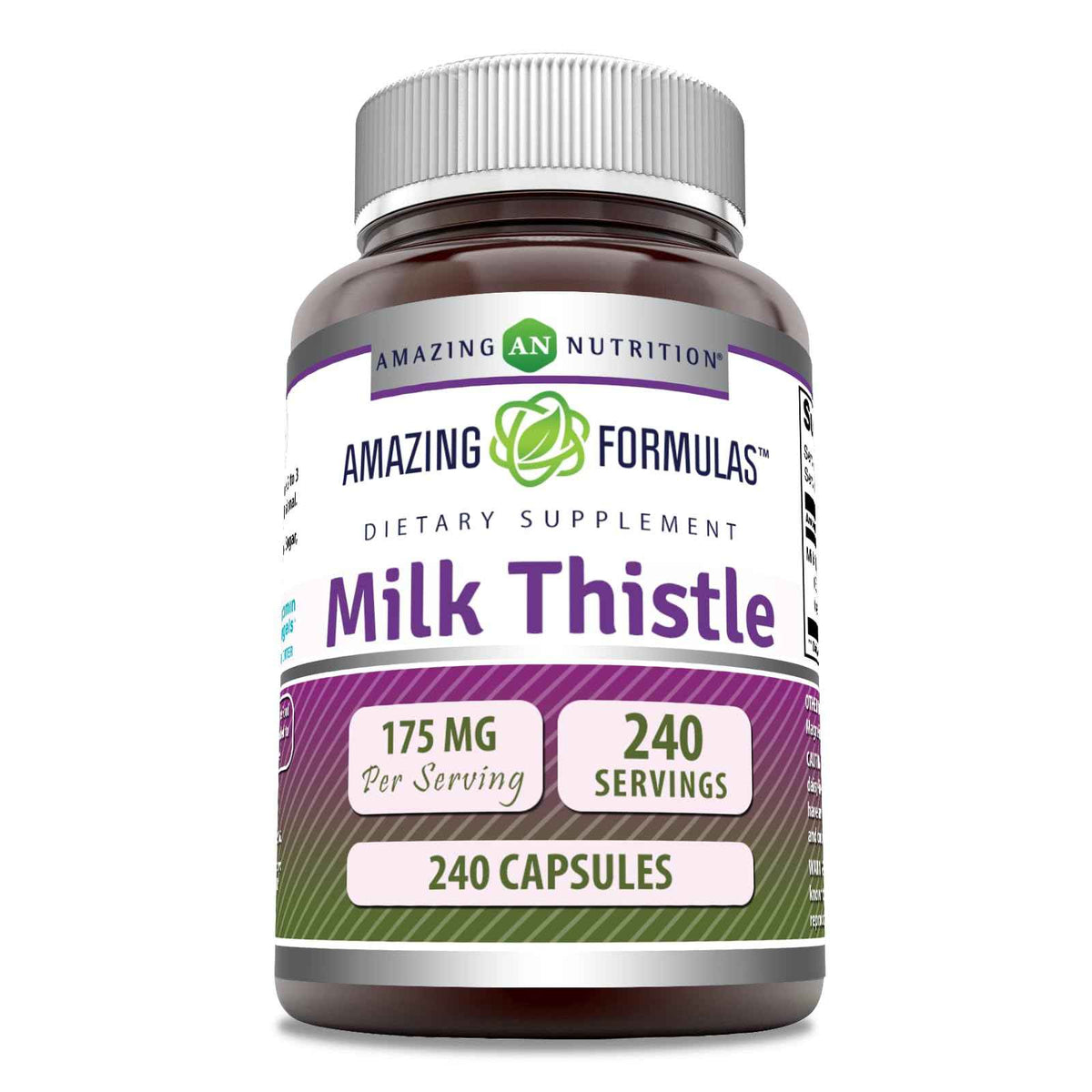 Amazing Formulas Milk Thistle Supplement - 175 Mg per Serving - 120 Capsules - Non-GMO - Gluten-Free - Made in USA
