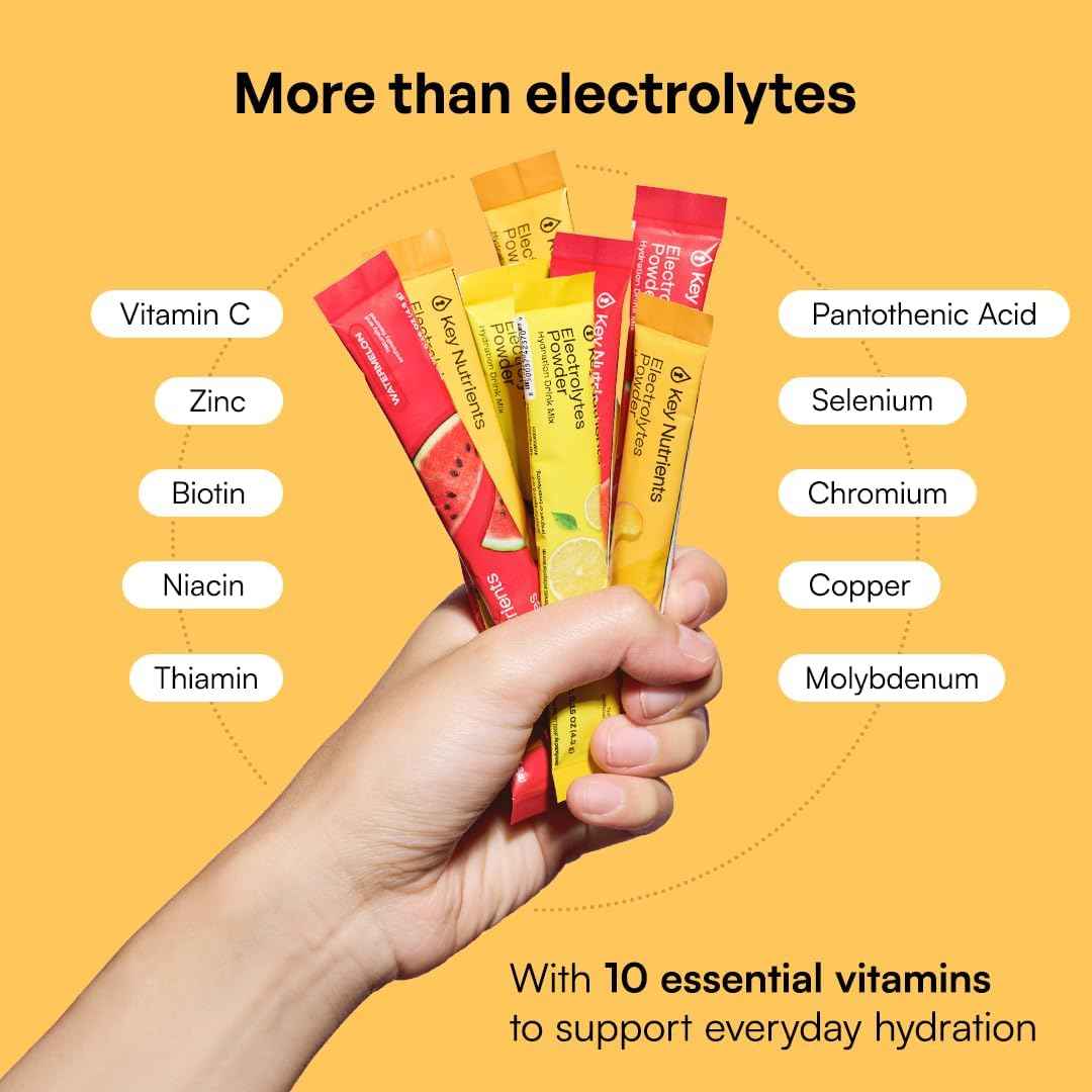 KEY NUTRIENTS Multivitamin Electrolyte Packets, No Sugar Variety Pack, 30ct