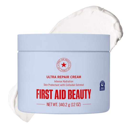 First Aid Beauty Ultra Repair Cream, Intense Hydration Face & Body Moisturizer with Colloidal Oatmeal, Helps Relieve Eczema, Dry Skin Barrier Repair, Fragrance Free