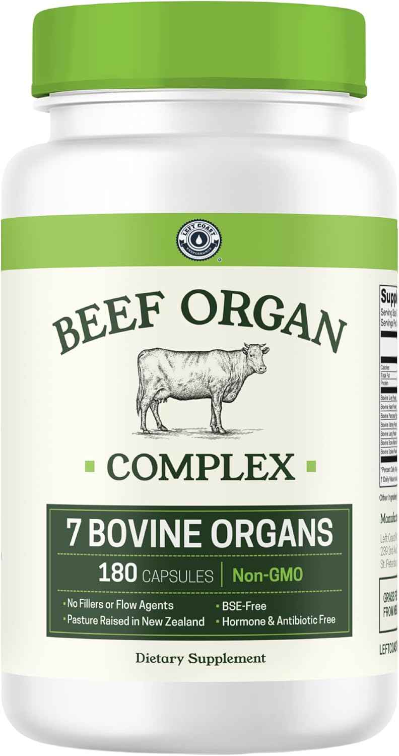 Left Coast Performance Bone Broth Protein Powder & Beef Organ Supplement - Bovine Wellness Bundle for Gut Health Energy Balance and Immune Support