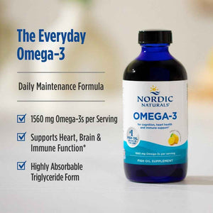 Nordic Naturals Omega-3, Lemon Flavor - 16 oz - 1560 mg Omega-3 - Fish Oil - EPA & DHA - Immune Support, Brain & Heart Health, Optimal Wellness - Non-GMO - 96 Servings