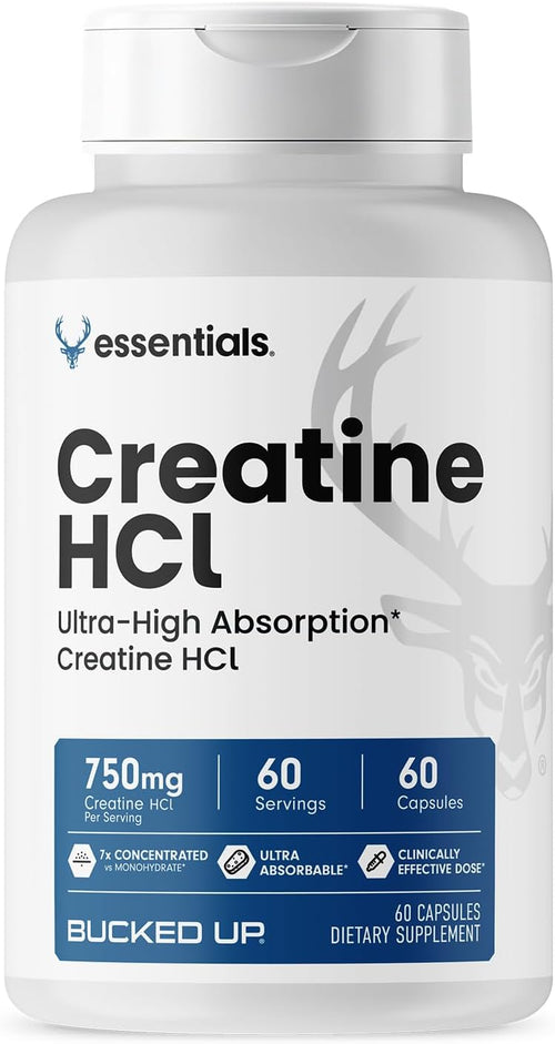 Bucked Up - Creatine HCL, 750mg Serving - 60 Servings (60 Capsules)