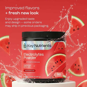 KEY NUTRIENTS Electrolytes Powder Bundle, Watermelon 90 Servings + Electrolyte Powder Packets Variety Pack 10 Count, Sugar Free Hydration Drink Mix with Vitamins & Minerals, No Calories