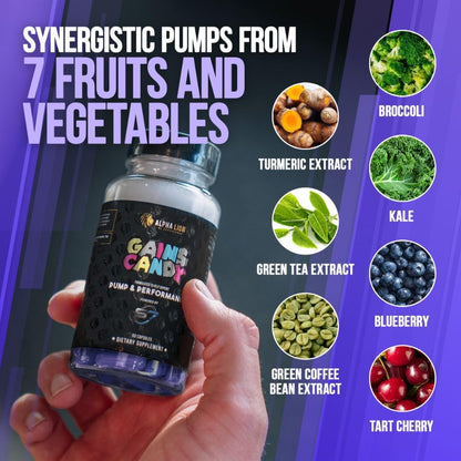 ALPHA LION Gains Candy, Supplement Pills that Support Weight Loss, Appetite Suppressant, Keto-Diet Friendly, Decrease Body Fat, Upgrade Energy & Workout Performance, 60 Capsules (MitoBurn)