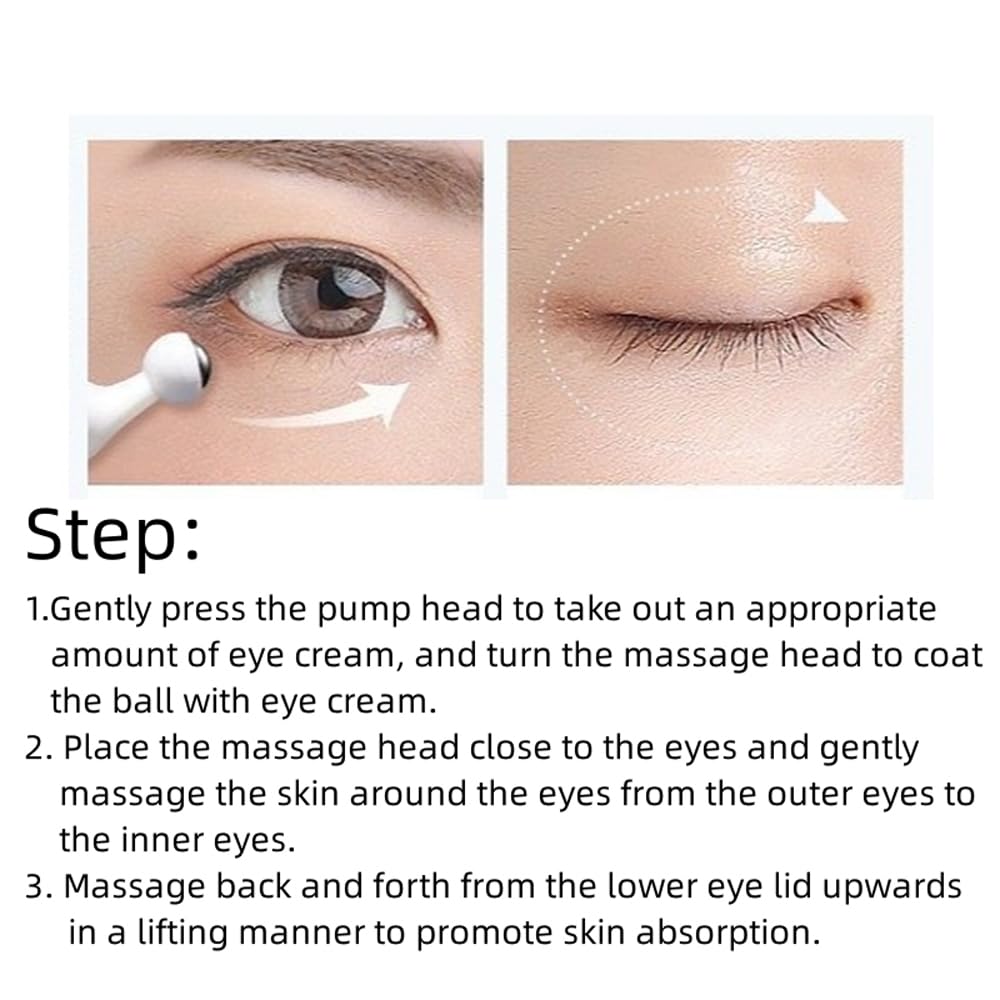 ELCHHIRSCH Snail Peptide Under Eye Cream - 73% Snail Mucin & 2% Nicotinamide with 360° Massaging Roller Ball (0.57 fl. oz)
