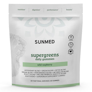 SUNMED Supergreens Daily Gummies – Wellness Blend with Ashwagandha, Green Tea, Spirulina, Probiotics, Antioxidants & Detox Support for Immunity, Gut, Skin & Brain Health | Wild Raspberry, 60ct SUNMEDBuy Supplements Australia
