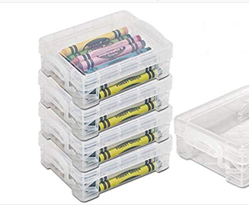 Stackable Crayon Box - Clear (4 Pack)