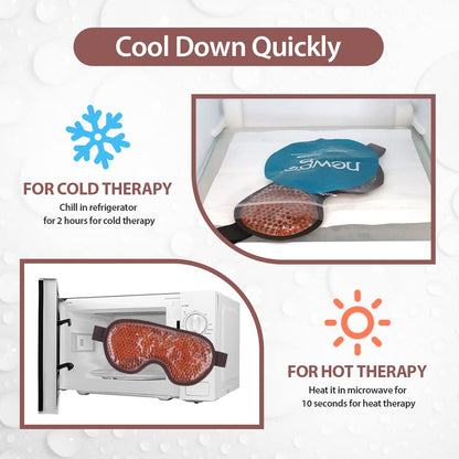 NEWGO Cooling Eye Mask – Cold Ice Pack for Puffy Eyes, Dark Circles, Headache & Stress Relief (Brown)