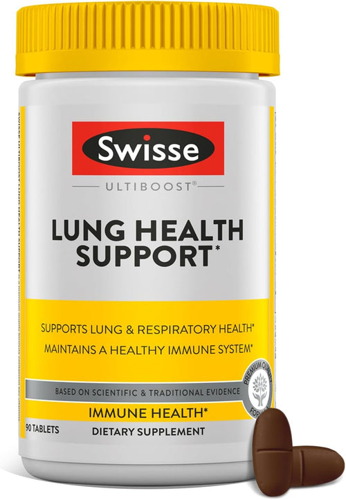 Swisse Mullein Lung Cleanse for Smokers - Clear Lungs with Mullein Leaf Extract - Respiratory Health & Lung Support Supplement - Lung Detox - Healthy Immune Support - 90 Tablets