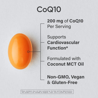 Sports Research CoQ10 (100mg) Enhanced w/Coconut Oil & Bioperine (Black Pepper) for Better Absorption - Vegan Certified, Non-GMO Verified (120 Veggie Softgels)