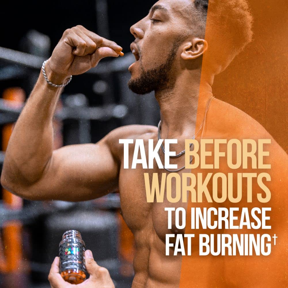 ALPHA LION Gains Candy, Supplement Pills that Support Weight Loss, Appetite Suppressant, Keto-Diet Friendly, Decrease Body Fat, Upgrade Energy & Workout Performance, 60 Capsules (MitoBurn)