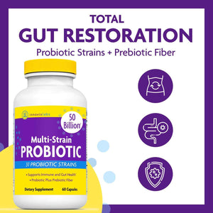 InnovixLabs Choline & Multi Probiotic Bundle Choline Bitartrate 550mg (100 Capsules) Multi Strain Probiotics (60 Capsules). Supports Memory, Mood, Brain Health & Boost Cognitive.*