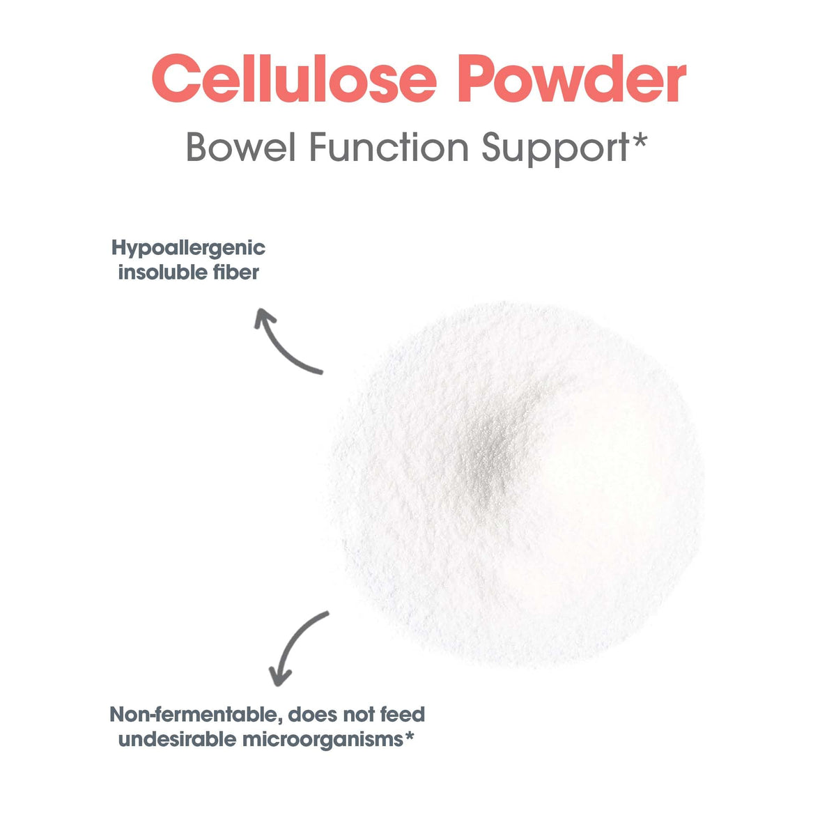 Allergy Research Group ARG Cellulose Powder - Microcrystalline Cellulose - Digestive System Support - Non-Fermentable Insoluble Fiber - Hypoallergenic Formula - 125 Servings - 8.8 oz