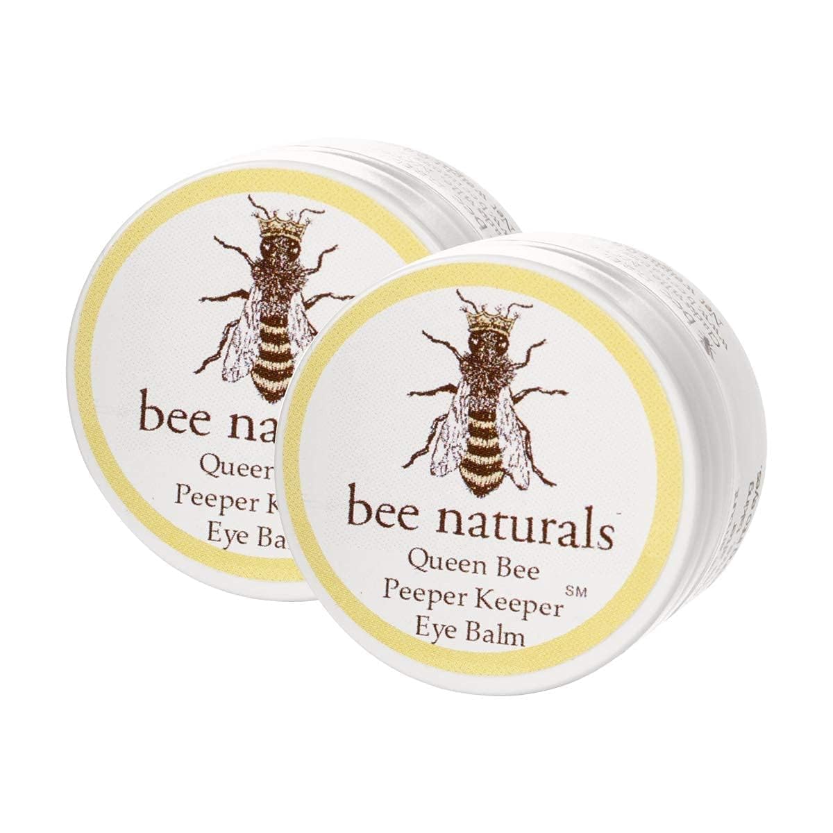 Bee Naturals Queen Eye Balm Duo – Peeper Keeper Under Eye Balm with Vitamin E & Natural Oils for Wrinkles, Fine Lines & Crow’s Feet (2 Pack)