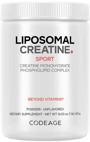 Codeage Liposomal Creatine Powder Supplement - 3-Month Supply - 5000mg Creatine Monohydrate Pre Workout & Post Workouts - Unflavored Creatine, Pure Creatine Powder, Creatinine for Sports - 90 Servings CodeageBuy Supplements Australia