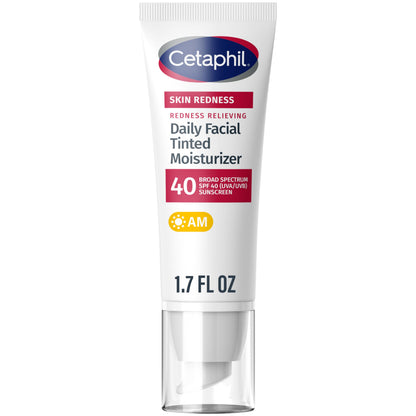 CETAPHIL Redness Relieving Daily Facial Moisturizer SPF 40, 1.7 fl oz, Broad spectrum Sunscreen, Neutral Tint, For Redness-Prone Skin