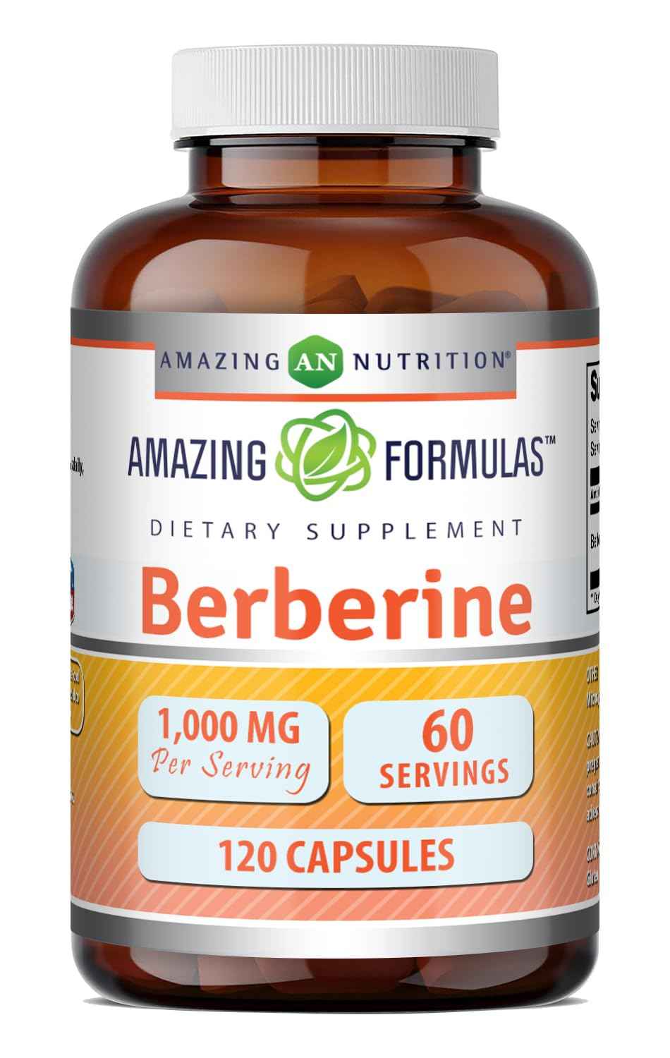 Amazing Formulas Berberine 1000mg Per Serving Capsules Supplement - Non GMO - Gluten Free - Made in USA (360 Count)