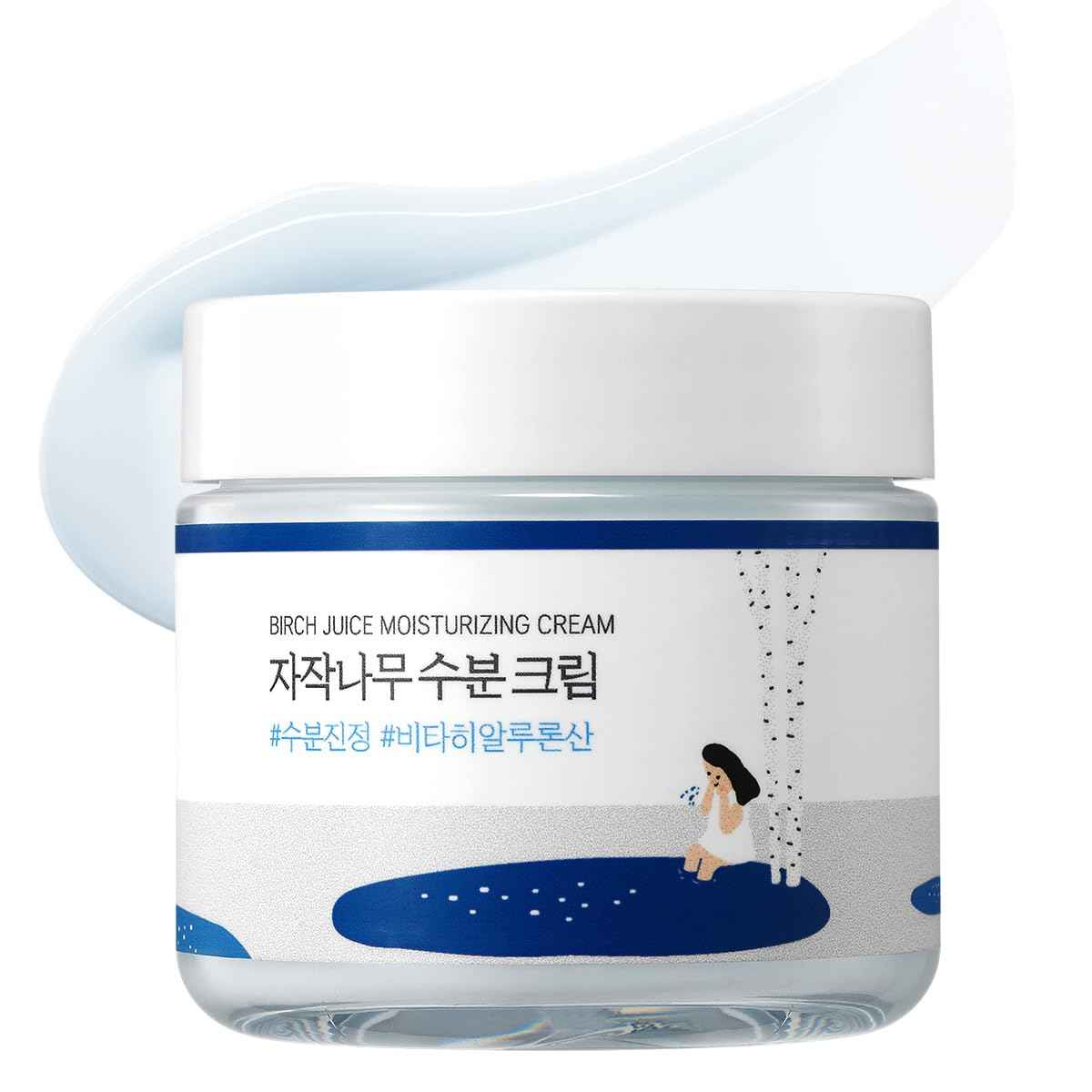 ROUND LAB Birch Juice Moisturizing Cream 2.7 Fl Oz, 48-Hour Deep Hydrating Face Moisturizer with Birch Sap & Vita Hyaluronic Acid for Acne-Prone Skin