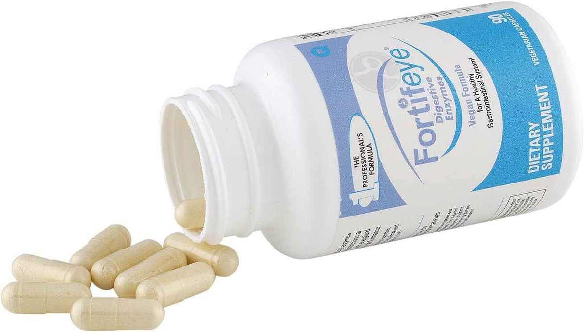 Fortifeye Digestive Enzymes with Probiotics for Digestive Health 90 Capsules 30 Day Supply - Full Spectrum Plant-Based Vegan Supplement, Supports Digestion, Immune System and Nutrient Absorption