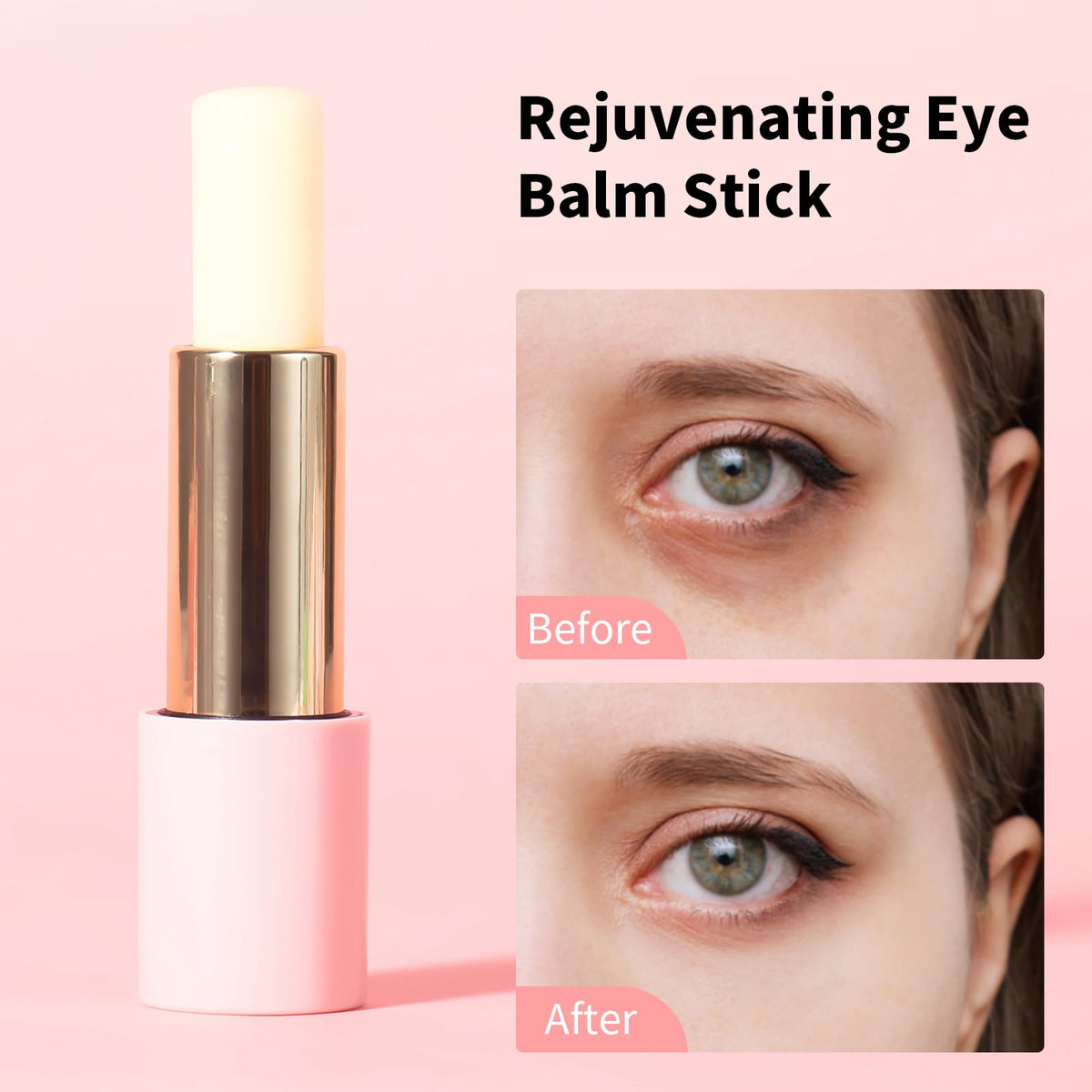 UJhay Retinol Eye Stick - Anti-Aging Eye Balm with Caffeine & Vitamin C for Dark Circles, Puffiness & Wrinkles - Hydrating Under-Eye Stick