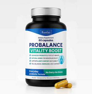 Ruolai ProBalance Probiotics for Women 68B CFU - Menopause, Bloat & Belly Support - Turmeric & Moringa