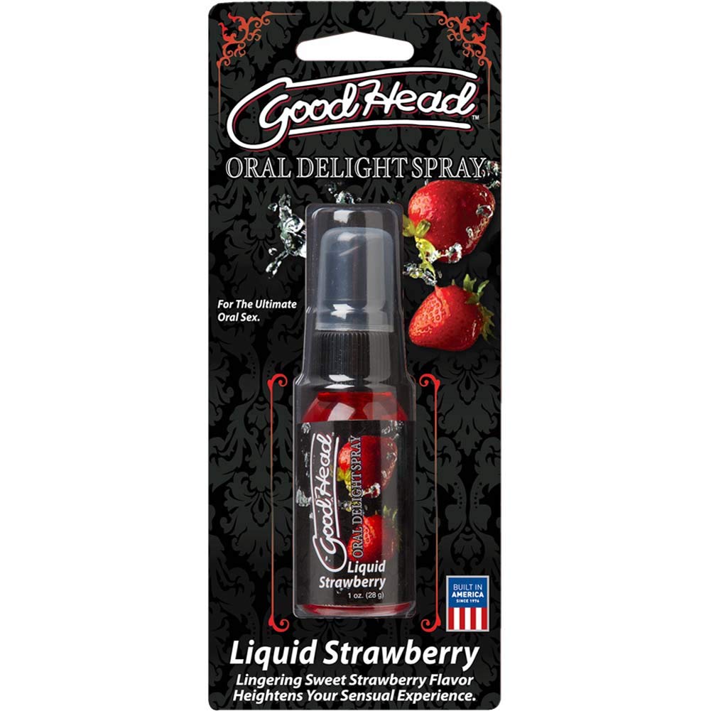 Doc Johnson GoodHead - Oral Delight Spray - Liquid Strawberry - Lingering Sweet Strawberry Flavor Heightens Your Sensual Experience - 1 oz. (28 g)