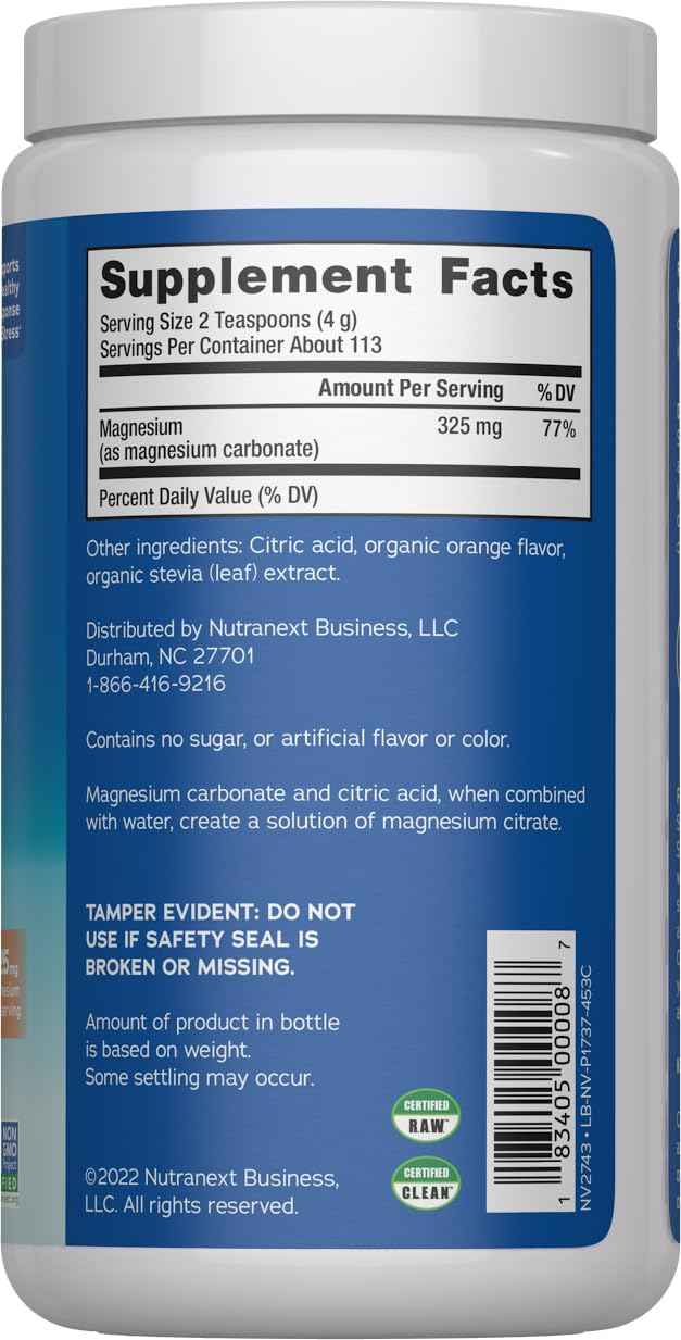 Natural Vitality Calm, Magnesium Citrate Supplement, Anti-Stress Drink Mix Powder, Gluten Free, Vegan