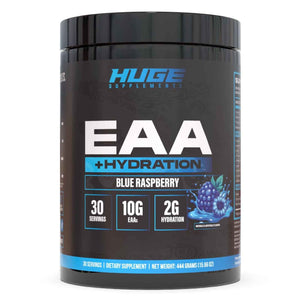 Huge EAA + Hydration, Essential Amino Acids Powder, EAAs & BCAAs, Intra & Post Workout Recovery Powder, Muscle Growth, Recovery & Performance, 10g EAAs & Electrolytes, Kiwi Blueberry, 30 Servings