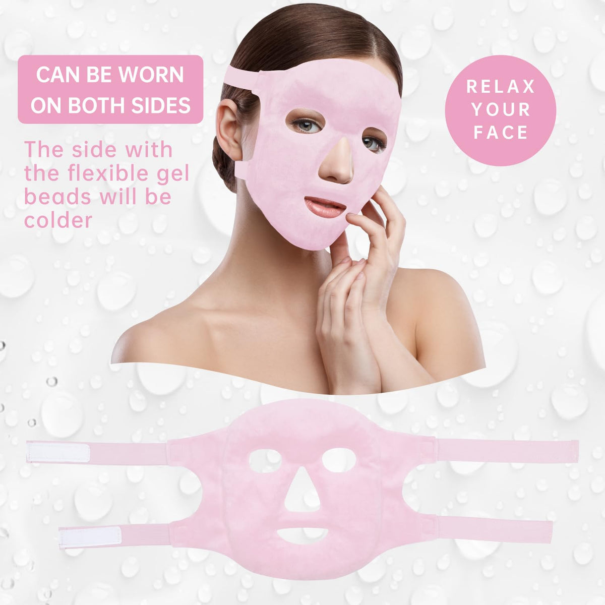 ZNÖCUETÖD Full Face Ice Mask – Gel Hot & Cold Compress for Post-Surgery Recovery, Dental Work, Swelling, Migraines & Dark Circles