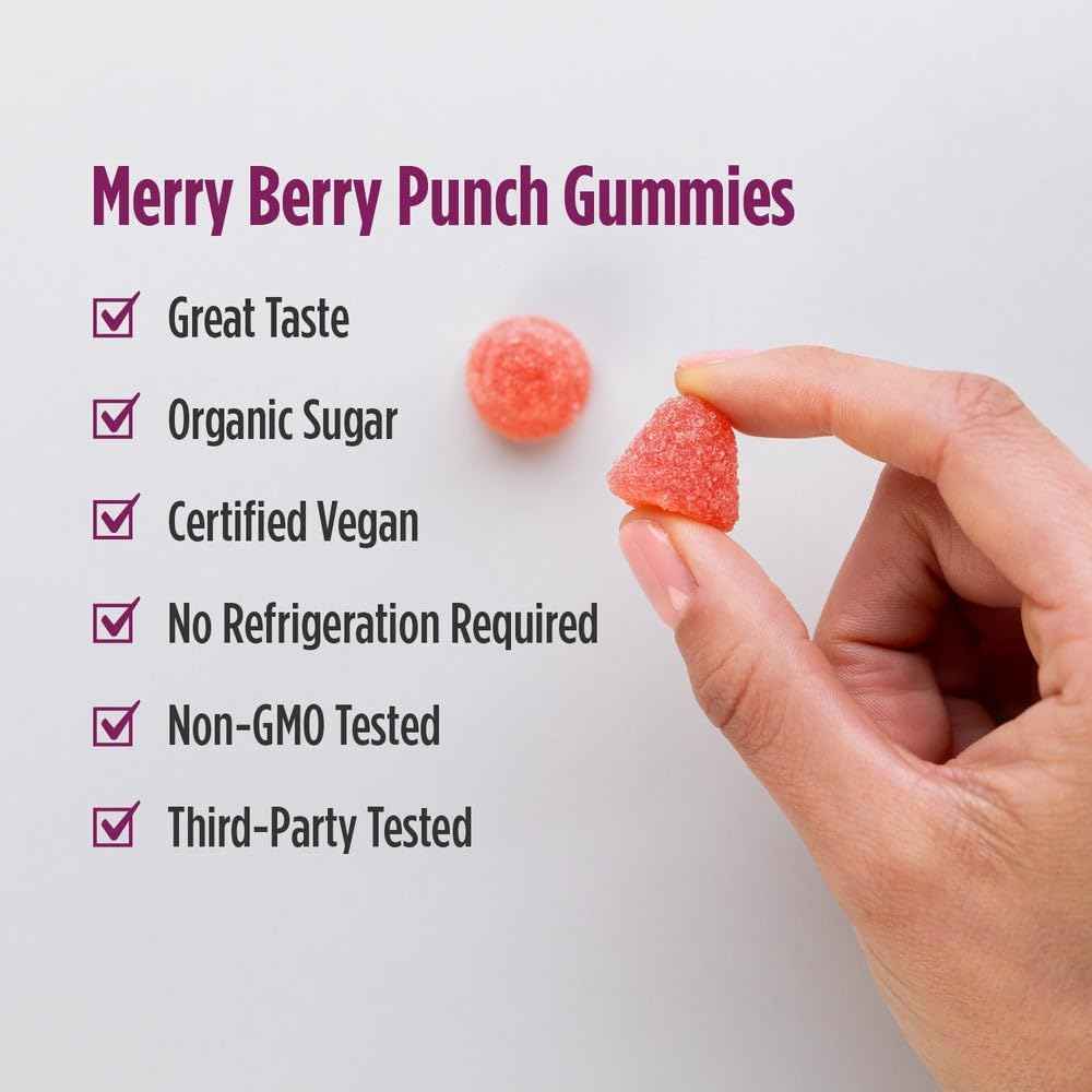 Nordic Naturals Kids Nordic Flora Probiotic Gummies, Merry Berry Punch - 60 Gummies - 1.5 Billion CFU & Prebiotic Fiber - Non-GMO, Vegan - 30 Servings