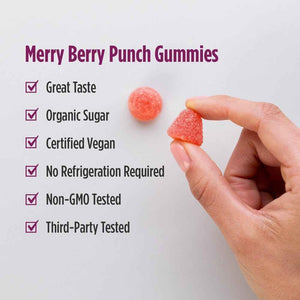 Nordic Naturals Kids Nordic Flora Probiotic Gummies, Merry Berry Punch - 60 Gummies - 1.5 Billion CFU & Prebiotic Fiber - Non-GMO, Vegan - 30 Servings