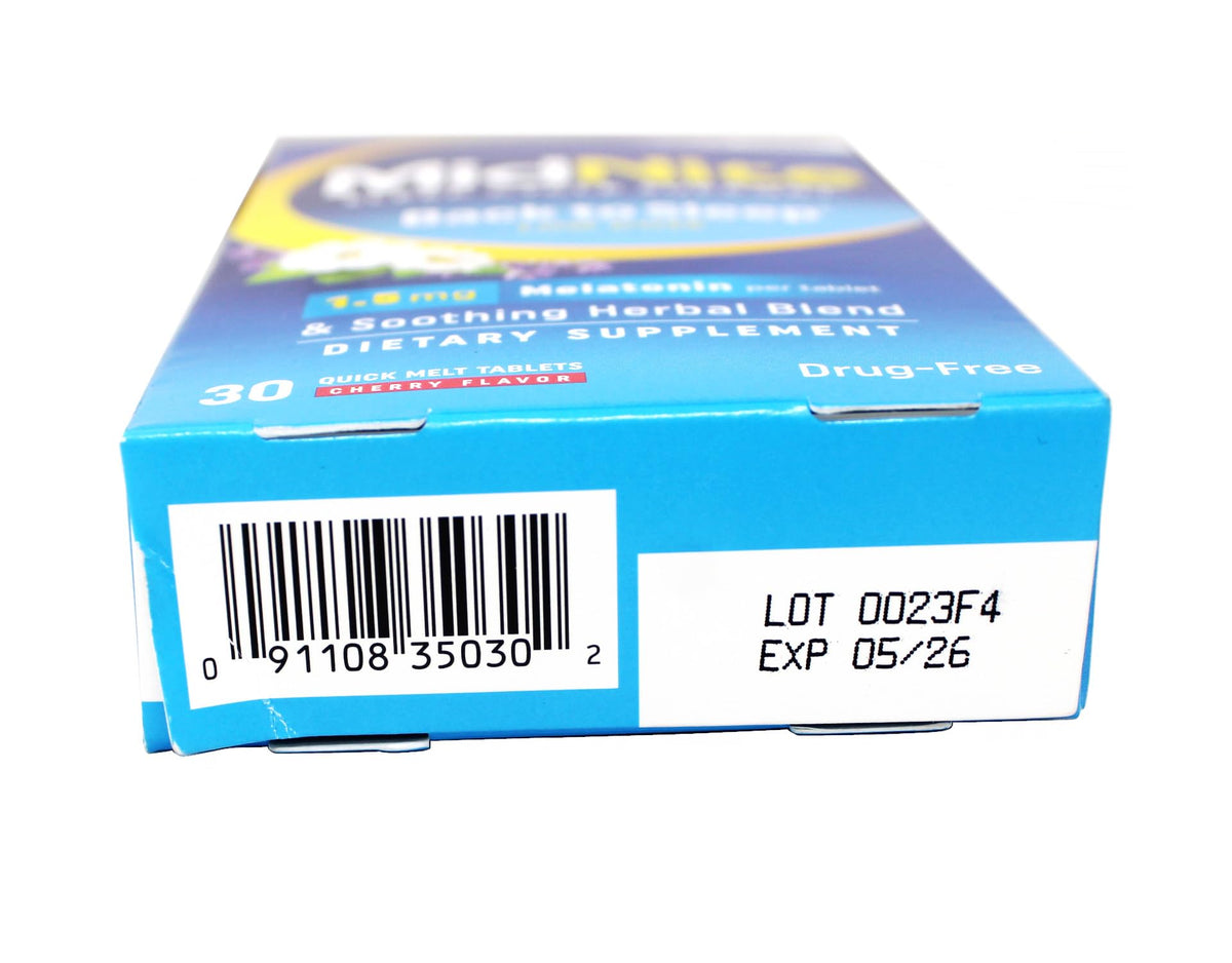 MidNite Sleep Health for Occasional Sleeplessness, 30 Chewable Cherry Tablets (Pack of 3)