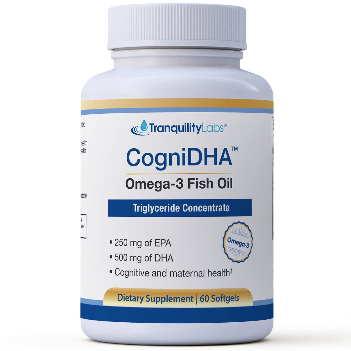 High DHA Omega 3 Fish Oil - CogniDHA - Pharmaceutical Grade - 840 mg Omega-3s - Supercritical CO2