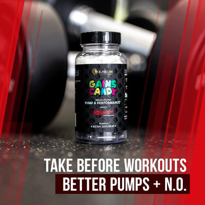ALPHA LION Gains Candy, Supplement Pills that Support Weight Loss, Appetite Suppressant, Keto-Diet Friendly, Decrease Body Fat, Upgrade Energy & Workout Performance, 60 Capsules (MitoBurn)