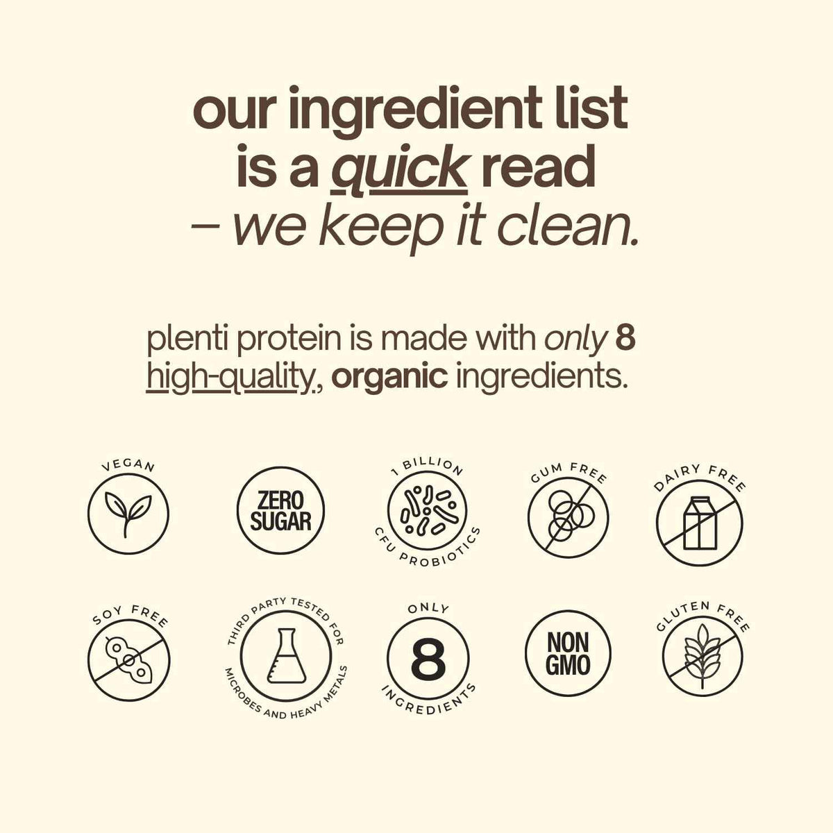 plenti Organic Plant-Based Protein Powder: Vanilla - 20g Pea Protein + Probiotics, Digestive Enzymes & Omega 3-6, Gut Friendly, Sugar Free, 27 Servings (2 lbs) plentiBuy Supplements Australia