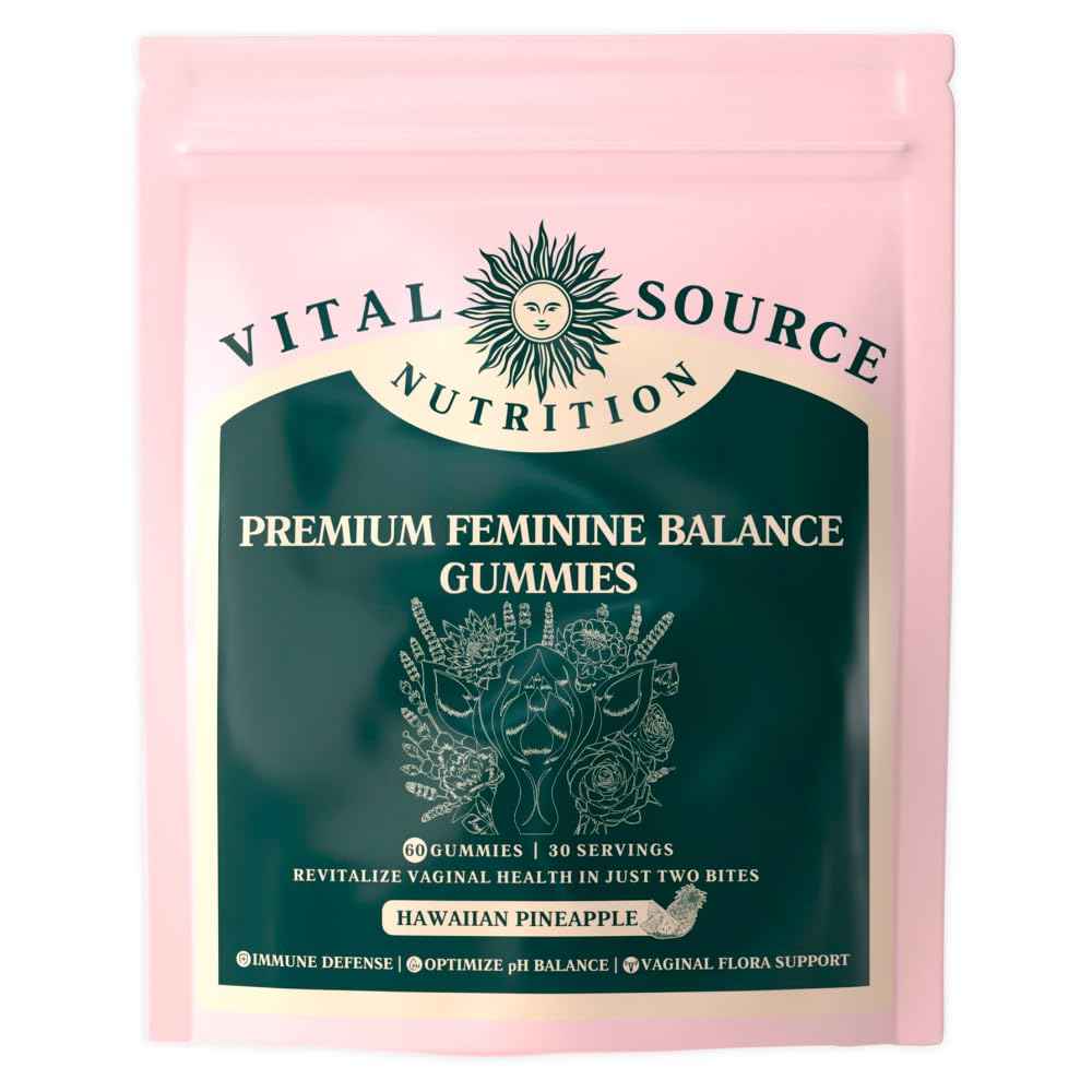 Vital Source Nutrition Vaginal Probiotic Gummies for Women - pH Balance and Immune Defense, Support Healthy Odor and Vaginal Flora - Vegan, Gluten-Free - Hawaiian Pineapple - 60 Gummies - 30 Servings