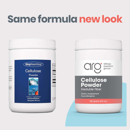 Allergy Research Group ARG Cellulose Powder - Microcrystalline Cellulose - Digestive System Support - Non-Fermentable Insoluble Fiber - Hypoallergenic Formula - 125 Servings - 8.8 oz