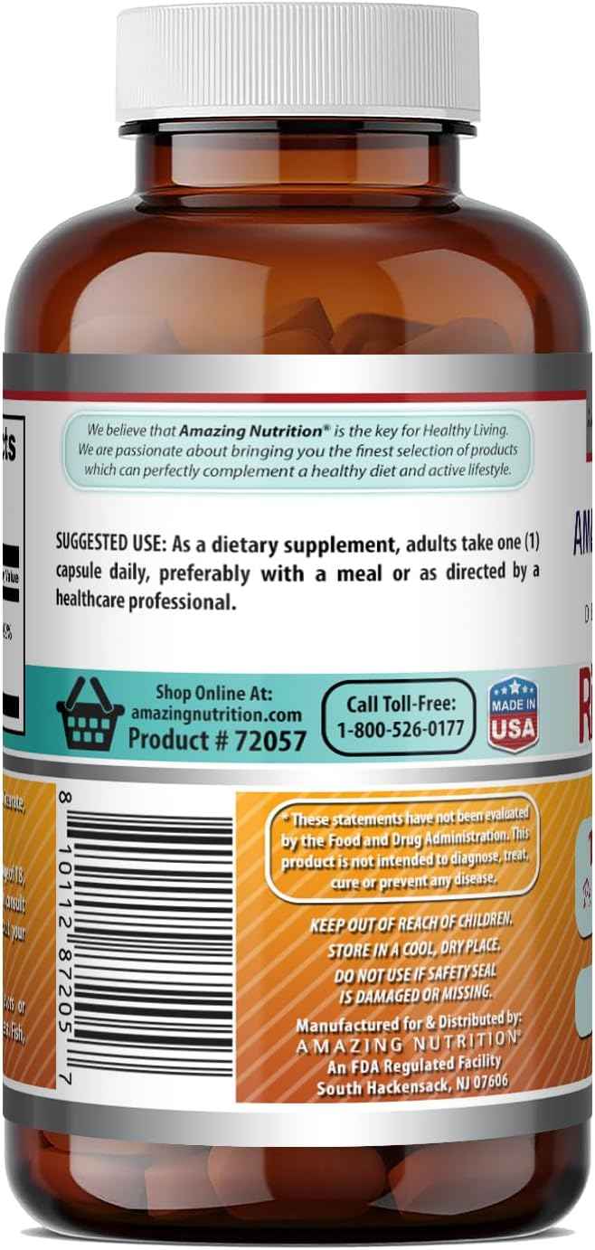 Amazing Formulas Riboflavin (Vitamin B2) Supplement - 100 Mg Per Serving - 120 Capsules - Non-GMO - Gluten Free - Made in USA